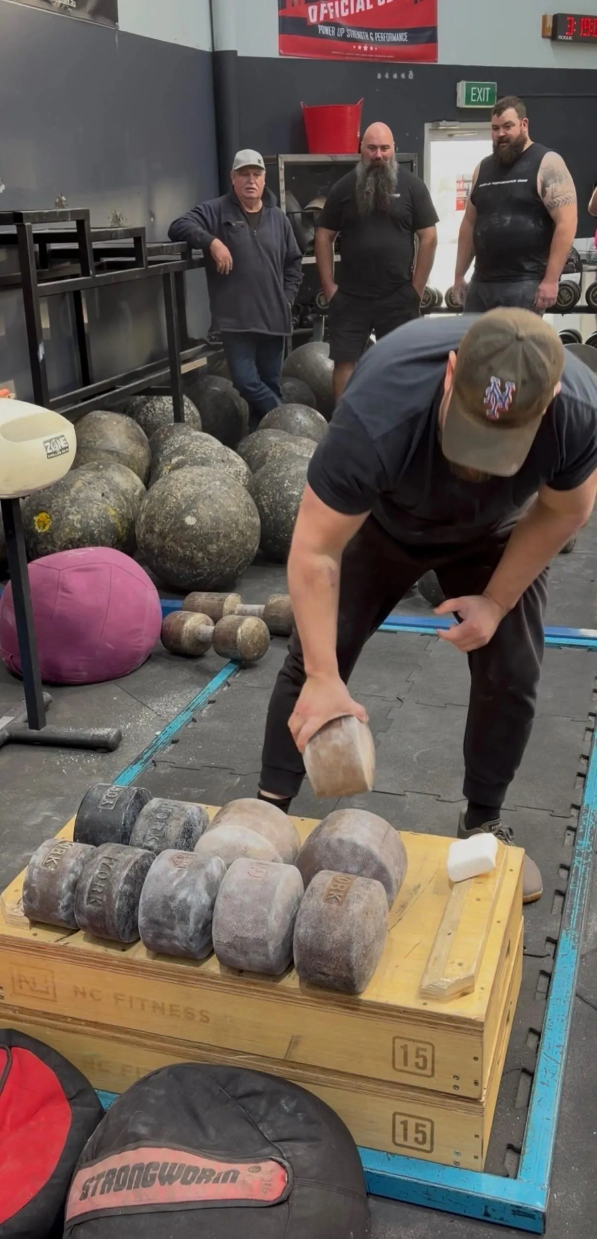 York dumbbell and block weight challenge tests - lifting implements at Iron Revolution Gym